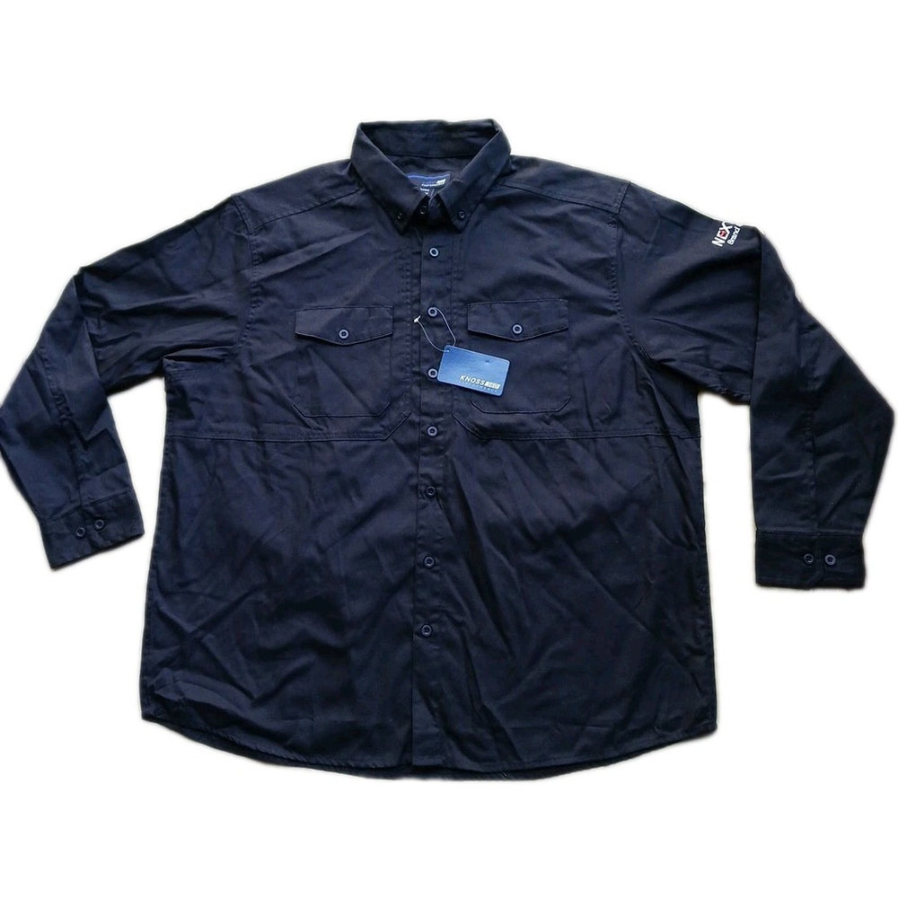 Knoss 360 Performance Mens 2XL Long Sleeve Work Shirt Black